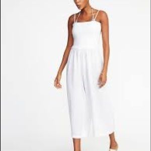 Smocked Wide-leg Jumpsuit